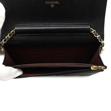 将图像加载到图库查看器中，CHANEL Matelasse Classic Flap Chain Wallet BlackAP0250 Caviar Leather
