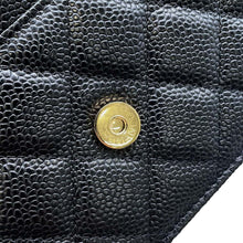 Load image into Gallery viewer, CHANEL Matelasse Classic Flap Chain Wallet BlackAP0250 Caviar Leather
