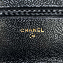 将图像加载到图库查看器中，CHANEL Matelasse Classic Flap Chain Wallet BlackAP0250 Caviar Leather
