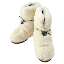 将图像加载到图库查看器中，LOUIS VUITTON Fur EncreBoots Ivory/Brown Fur Leather Size 37
