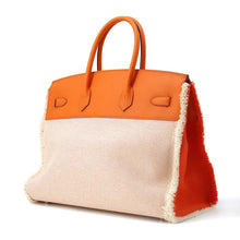 将图像加载到图库查看器中，HERMES Birkin Frey Frey Orange minyan Toile Twill H Swift Leather Size 35
