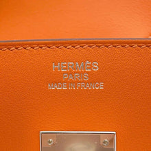 将图像加载到图库查看器中，HERMES Birkin Frey Frey Orange minyan Toile Twill H Swift Leather Size 35
