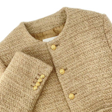 将图像加载到图库查看器中，CELINE Collarless Jacket Size 34 Beige2V83I576R Wool 83% Mohair 11% Nylon6%
