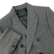 Load image into Gallery viewer, CELINE Striped Double Pressed Tailored Jacket Size 38 Gray 2V120065K Wool 100%
