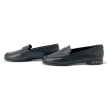 Load image into Gallery viewer, CHANEL CC logo loafers Black G35067 Leather Size 36H
