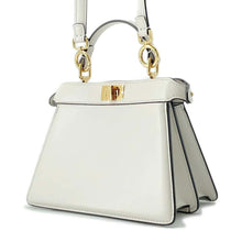 将图像加载到图库查看器中，FENDI Peekaboo Icy You White 8BN335 Leather Size Petit
