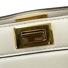 将图像加载到图库查看器中，FENDI Peekaboo Icy You White 8BN335 Leather Size Petit
