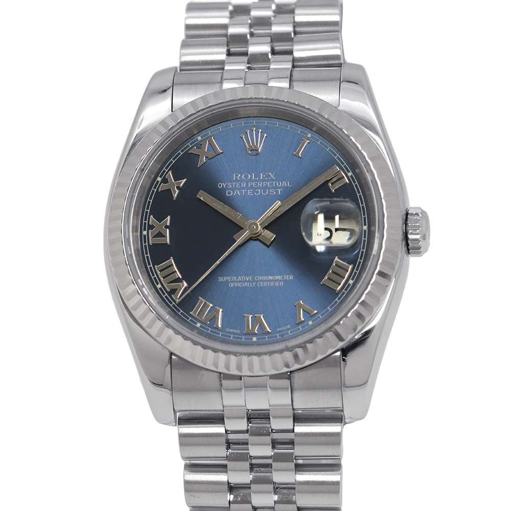 ROLEX Datejust W36mm Stainless Steel K18WG Blue / Roman Dial116234