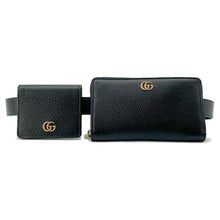 将图像加载到图库查看器中，GUCCI Belt Wallet Black 699304 Leather
