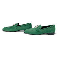 Load image into Gallery viewer, HERMES Mocassins Paris loafers Vert Electric suede Size 36
