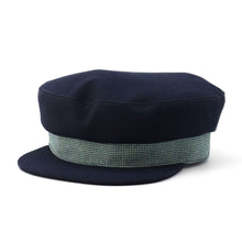 将图像加载到图库查看器中，HERMES Sellier Caval Cap Size 57 Blue Nuit/Marine Chambray 60% Cotton 38% Other 2%
