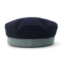 将图像加载到图库查看器中，HERMES Sellier Caval Cap Size 57 Blue Nuit/Marine Chambray 60% Cotton 38% Other 2%
