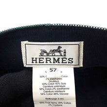 将图像加载到图库查看器中，HERMES Sellier Caval Cap Size 57 Blue Nuit/Marine Chambray 60% Cotton 38% Other 2%
