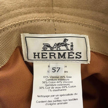 将图像加载到图库查看器中，HERMES Hat Harper H. Sellier Size 57 Brown H232031N Cashmere100%
