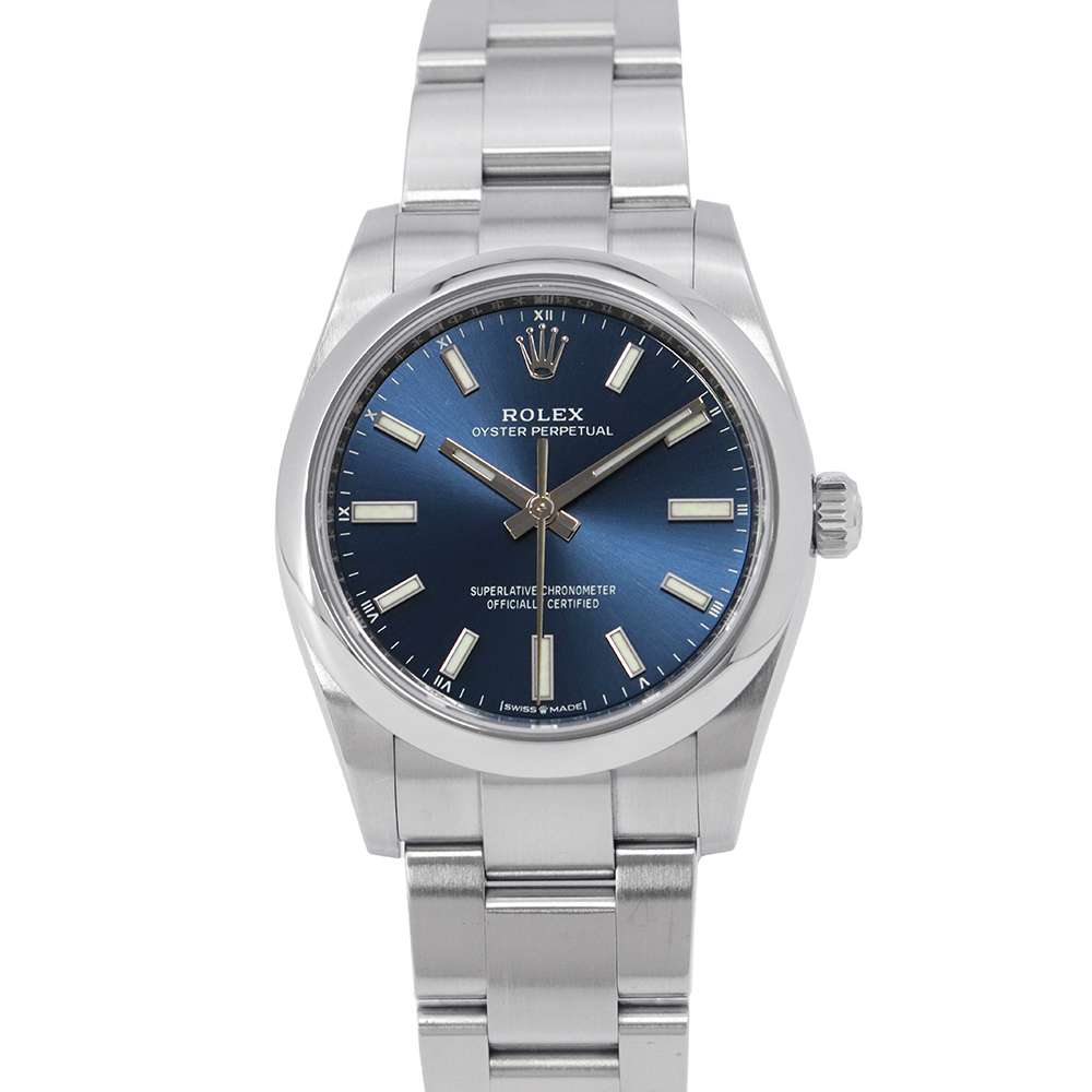 ROLEX Oyster Perpetual W34mm Stainless Steel Blue Dial 124200