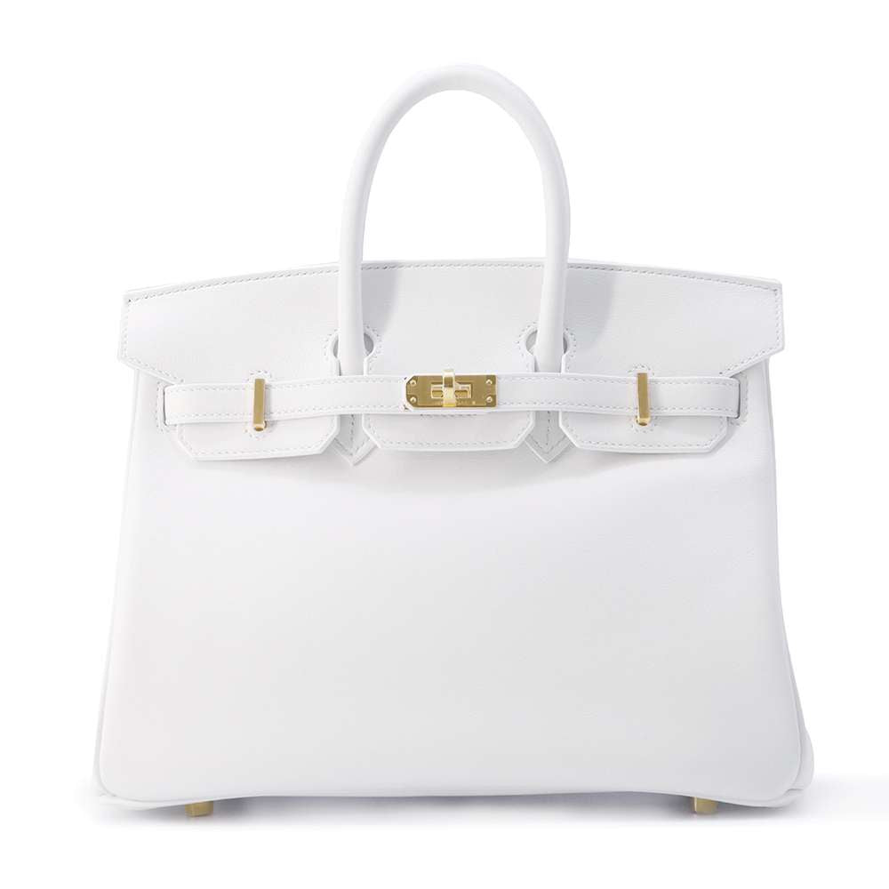 HERMES Birkin New White Swift Leather Size 25