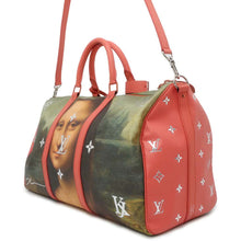 将图像加载到图库查看器中，LOUIS VUITTON Da Vinci Masters Collection Keepall Bandouliere PinkM43377 PVC Leather Size 50
