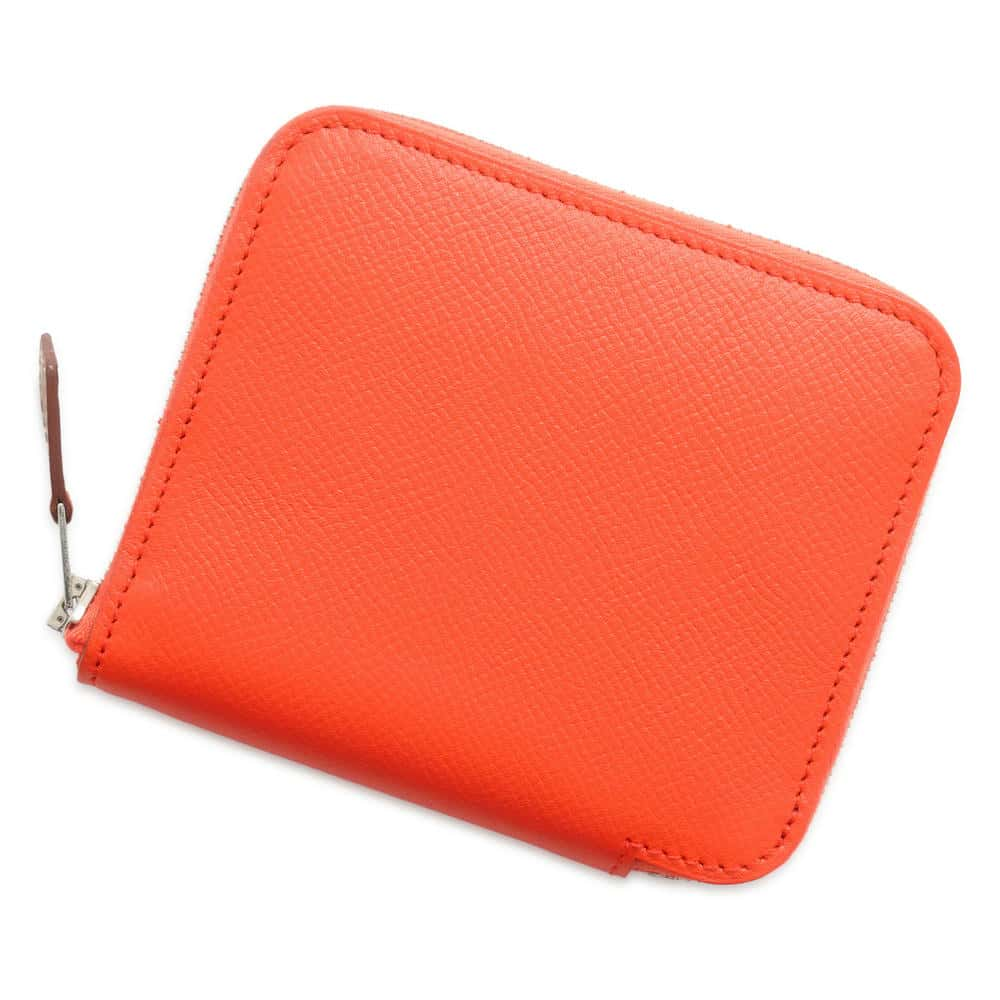 HERMES Azap compact silk in Orange Poppy Epsom