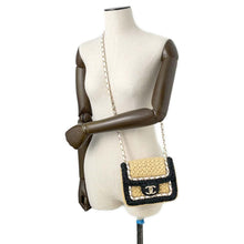 Load image into Gallery viewer, CHANEL 2024 Cruise Collection Flap Bag Black/White/Beige AS4556 Blade Raffia Lambskin Size Mini
