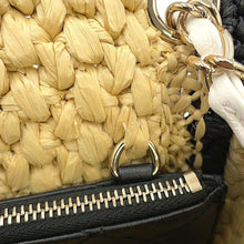 将图像加载到图库查看器中，CHANEL 2024 Cruise Collection Flap Bag Black/White/BeigeAS4556 Blade Raffia Lambskin Size Mini
