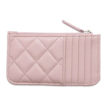 将图像加载到图库查看器中，CHANEL Matelasse Classic Zip Card Case Pink AP2570 Caviar Leather
