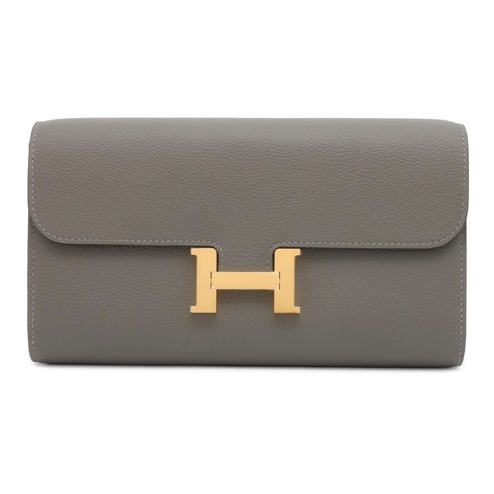 HERMES Constance Long to Go Gris Meyer Evercolor