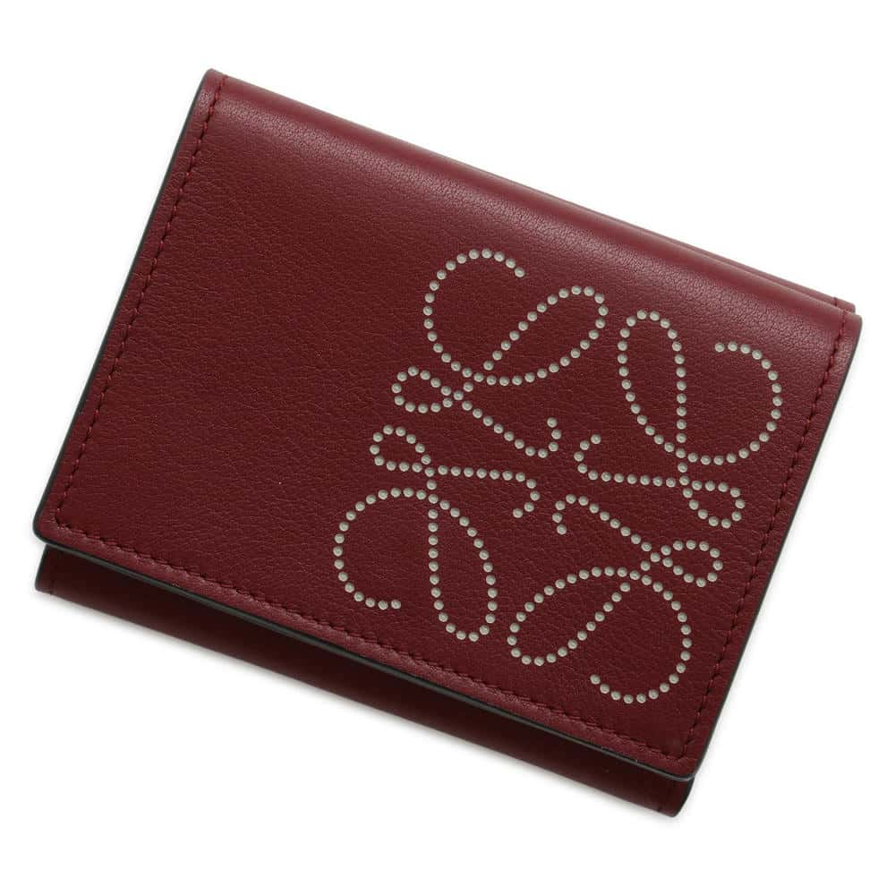 LOEWE Trifold wallet Bordeaux C500TR2X01 Leather