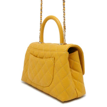 将图像加载到图库查看器中，CHANEL Matelasse Coco Handle 2wayChainShoulder Yellow A92990 Caviar Leather Size XS
