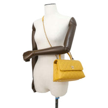 将图像加载到图库查看器中，CHANEL Matelasse Coco Handle 2wayChainShoulder Yellow A92990 Caviar Leather Size XS
