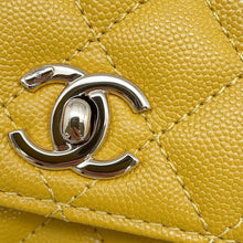 将图像加载到图库查看器中，CHANEL Matelasse Coco Handle 2wayChainShoulder Yellow A92990 Caviar Leather Size XS
