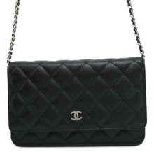 将图像加载到图库查看器中，CHANEL Matelasse Classic Chain Wallet Black AP0250 Caviar Leather
