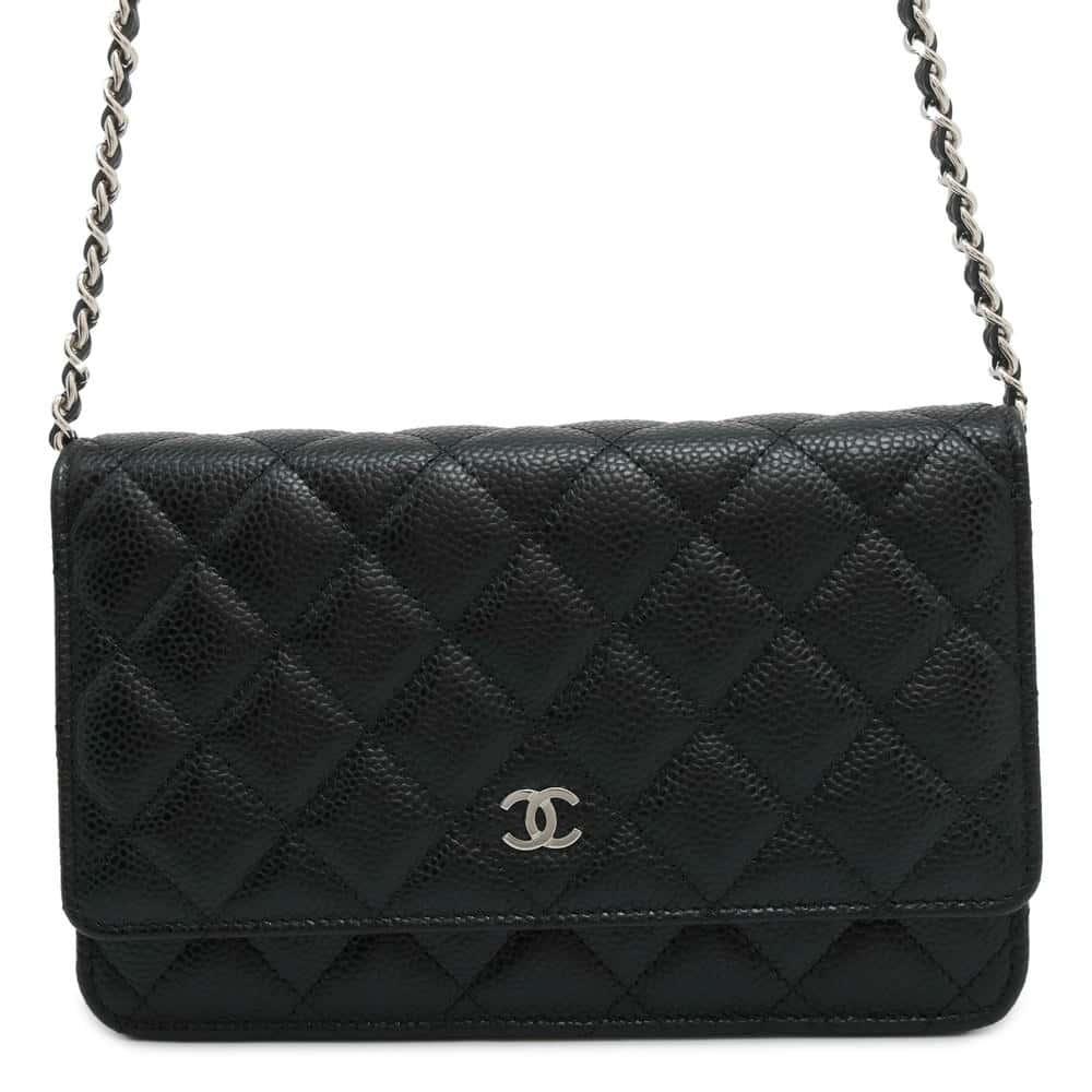 CHANEL Matelasse Classic Chain Wallet Black AP0250 Caviar Leather