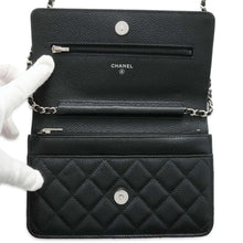 将图像加载到图库查看器中，CHANEL Matelasse Classic Chain Wallet Black AP0250 Caviar Leather
