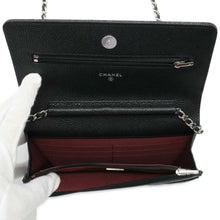 将图像加载到图库查看器中，CHANEL Matelasse Classic Chain Wallet Black AP0250 Caviar Leather
