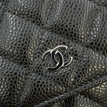 将图像加载到图库查看器中，CHANEL Matelasse Classic Chain Wallet Black AP0250 Caviar Leather
