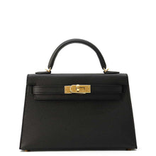 将图像加载到图库查看器中，HERMES Mini kelly do Black Epsom
