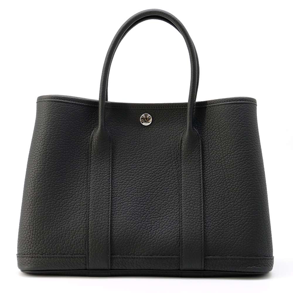 HERMES Garden Party Black Negonda Leather Size TPM