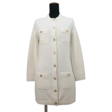 将图像加载到图库查看器中，CHANEL Long cardigan Size 34 White P73485 Cashmere100%
