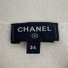 将图像加载到图库查看器中，CHANEL Long cardigan Size 34 White P73485 Cashmere100%
