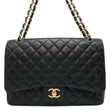 将图像加载到图库查看器中，CHANEL Jumbo Matelasse W Flap ChainShoulder Bag Black A58601 Caviar Leather Size 34
