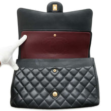 将图像加载到图库查看器中，CHANEL Jumbo Matelasse W Flap ChainShoulder Bag Black A58601 Caviar Leather Size 34
