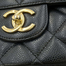 将图像加载到图库查看器中，CHANEL Jumbo Matelasse W Flap ChainShoulder Bag Black A58601 Caviar Leather Size 34
