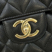 将图像加载到图库查看器中，CHANEL Jumbo Matelasse W Flap ChainShoulder Bag Black A58601 Caviar Leather Size 34
