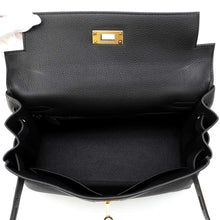 将图像加载到图库查看器中，HERMES Kelly Retourne Black Togo Leather Size 28
