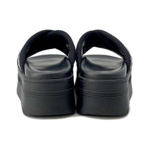 将图像加载到图库查看器中，CELINE Block Slide Sandals Black 354412276C.38AB Canvas Mesh Size 38
