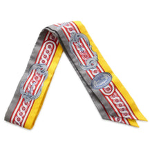 Load image into Gallery viewer, HERMES Twilly Brid de Cool Gris/Jaune Vif/Rouge Silk100%
