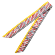 Load image into Gallery viewer, HERMES Twilly Brid de Cool Gris/Jaune Vif/Rouge Silk100%
