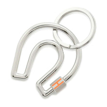 将图像加载到图库查看器中，HERMES Faire a Cheval Key Ring Silver/Orange H077329FJ68 Metal
