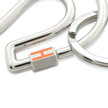 将图像加载到图库查看器中，HERMES Faire a Cheval Key Ring Silver/Orange H077329FJ68 Metal
