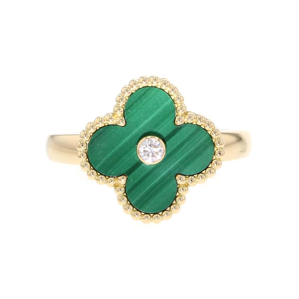 Van Cleef & Arpels Vintage Alhambra Ring Size 55/#15 VCARO3QM55/VCARO3QM00 18K Yellow Gold